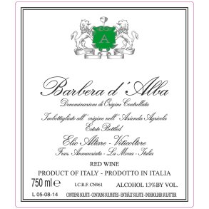 2023 Barbera d'Alba, Elio Altare