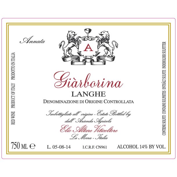 2020 Langhe, Girborina, Elio Altare