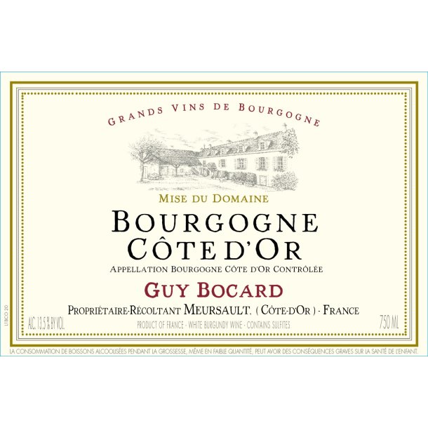2021 Bourgogne Blanc, Cte d'Or, Domaine Guy Bocard
