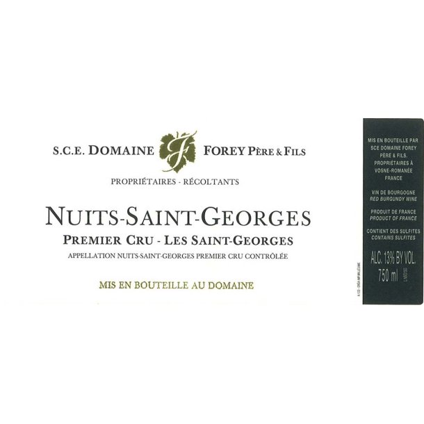 2022 Nuits-Saint-Georges 1er Cru, Les Saint-Georges, Domaine Forey Pre &amp; Fils