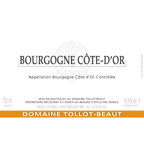 2023 Bourgogne C�te-d'Or Blanc, Domaine Tollot-Beaut
