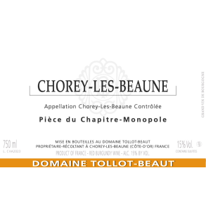 2023 Chorey-l�s-Beaune, Pi�ce du Chapitre, Domaine Tollot-Beaut
