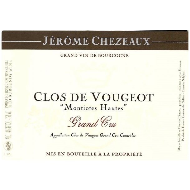2021 Clos de Vougeot Grand Cru, Montiotes Hautes, Domain J�r�me Chezeaux