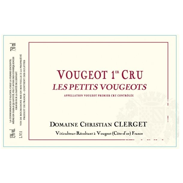2021 Vougeot 1er Cru Rouge, Les Petits Vougeots, Domaine Christian Clerget