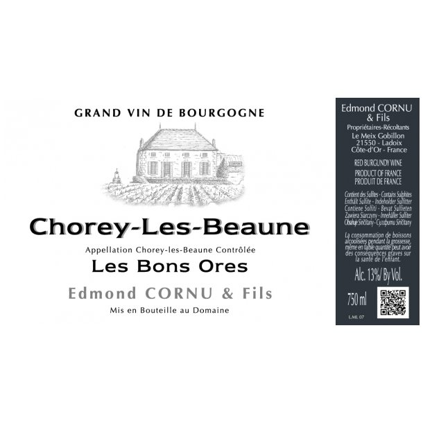 2023 Chorey-les-Beaune Rouge, Les Bons Ores, Domaine Edmond Cornu