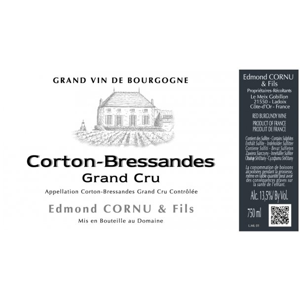 2019 Corton Grand Cru, Les Bressandes, Edmond Cornu