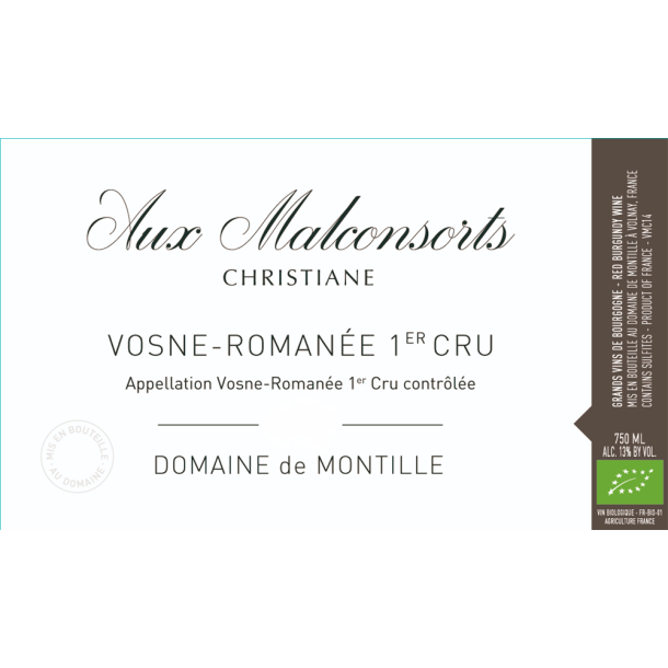 2020 Vosne-Romane 1er Cru, Aux Malconsorts, "Christiane", Domaine de Montille