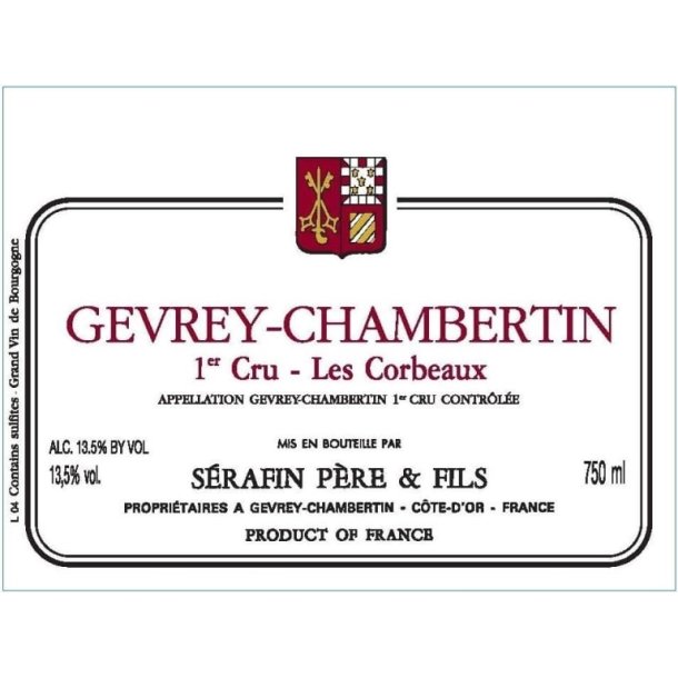 2017 Gevrey-Chambertin 1er Cru, Les Corbeaux, Domaine Srafin