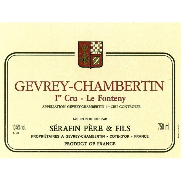 2017 Gevrey-Chambertin 1er Cru, Le Fonteny, Domaine Srafin