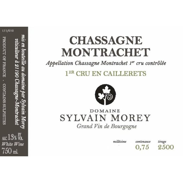 2021 Chassagne-Montrachet 1er Cru Blanc, En Caillerets, Domaine Sylvain Morey