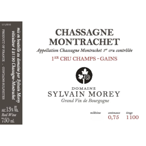 2022 Chassagne-Montrachet 1er Cru Rouge, Champs-Gains, Domaine Sylvain Morey