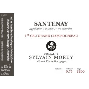 2022 Santenay 1er Cru Rouge, Grand Clos Rousseau, Domaine Sylvain Morey